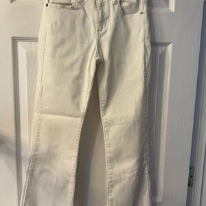 White Flare Wide Leg Jeans with Minimalist Aesthetic